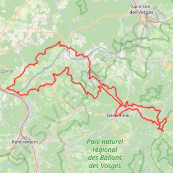 Itinéraire GRP VOLOGNE, distance, dénivelé, altitude, carte, profil, trace GPS