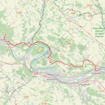 Itinéraire Vernon Trail, distance, dénivelé, altitude, carte, profil, trace GPS