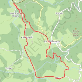 Itinéraire Chaudagne, distance, dénivelé, altitude, carte, profil, trace GPS