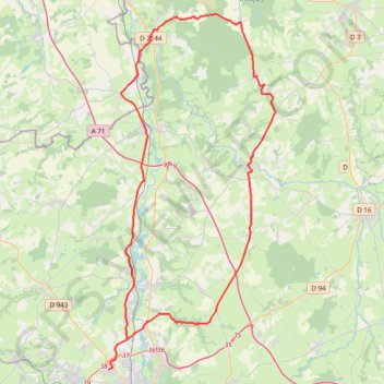 Itinéraire HERISSON-LE BRETHON-MEAULNE-VALLON-15968133, distance, dénivelé, altitude, carte, profil, trace GPS