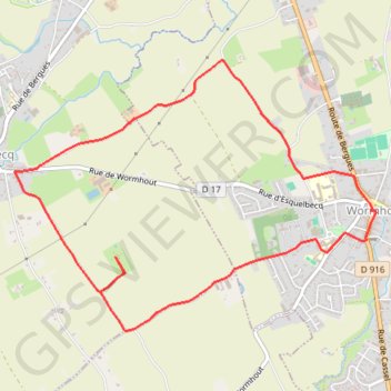 Itinéraire La Plaine au Bois - Wormhout, distance, dénivelé, altitude, carte, profil, trace GPS
