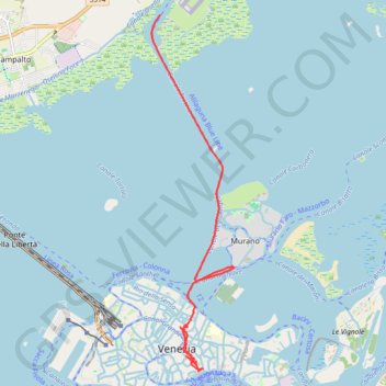 Itinéraire Venise, distance, dénivelé, altitude, carte, profil, trace GPS