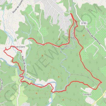 Itinéraire Sauveclare, distance, dénivelé, altitude, carte, profil, trace GPS