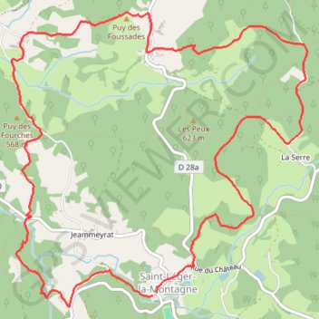 Itinéraire Balade à Saint-Leger-La-Montagne, distance, dénivelé, altitude, carte, profil, trace GPS