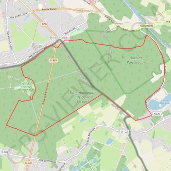 Itinéraire Circuit de Bonsecours - Condé-sur-l'Escaut, distance, dénivelé, altitude, carte, profil, trace GPS