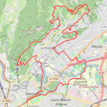 Itinéraire Bastille Mollard, distance, dénivelé, altitude, carte, profil, trace GPS
