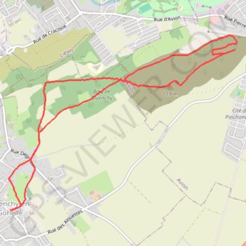 Itinéraire Givenchy en Gohelle et le terril des Pinchonvalles, distance, dénivelé, altitude, carte, profil, trace GPS