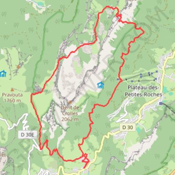 Itinéraire Tour de la Dent de Crolles par le Pas de Rocheplane et Trou du Glaz, distance, dénivelé, altitude, carte, profil, trace GPS