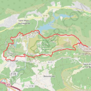 Itinéraire Sainte Victoire - La Croix de Provence, distance, dénivelé, altitude, carte, profil, trace GPS