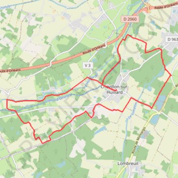 Itinéraire Chevillon-sur-Huillard, distance, dénivelé, altitude, carte, profil, trace GPS