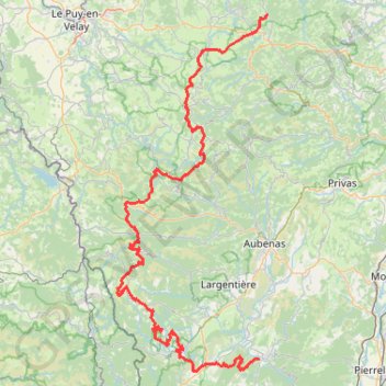 Itinéraire Grande Traversée de l'Ardèche, distance, dénivelé, altitude, carte, profil, trace GPS