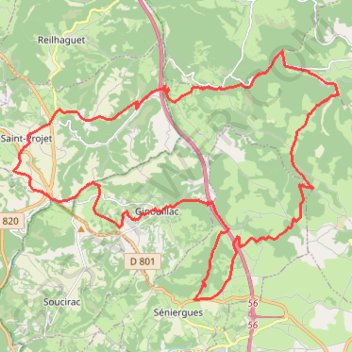 Itinéraire st projet couzou segniergue., distance, dénivelé, altitude, carte, profil, trace GPS