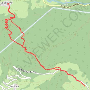 Itinéraire Bersend, col du Pré, distance, dénivelé, altitude, carte, profil, trace GPS