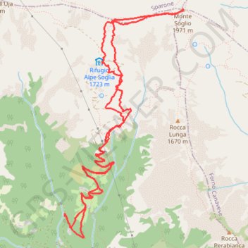 Itinéraire Soglio, distance, dénivelé, altitude, carte, profil, trace GPS