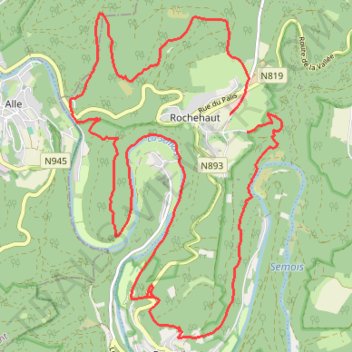 Itinéraire Rando trail autour de Rochehaut, distance, dénivelé, altitude, carte, profil, trace GPS