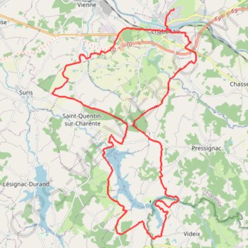 Itinéraire Lavaud 38 kms, distance, dénivelé, altitude, carte, profil, trace GPS
