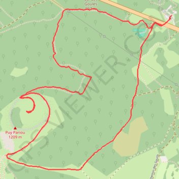 Itinéraire Pariou côté nord, distance, dénivelé, altitude, carte, profil, trace GPS
