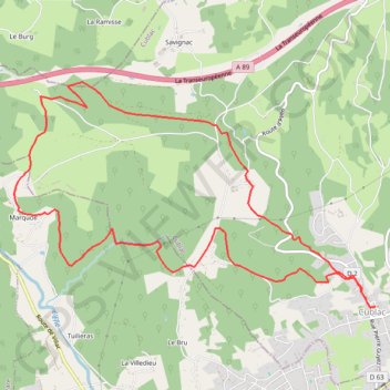 Itinéraire Cublac les Crêtes par Moncibre, distance, dénivelé, altitude, carte, profil, trace GPS