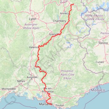 Itinéraire Mediterranee-Marignier, distance, dénivelé, altitude, carte, profil, trace GPS