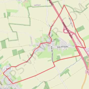 Itinéraire Inghem - Le sentier des Bosquets, distance, dénivelé, altitude, carte, profil, trace GPS