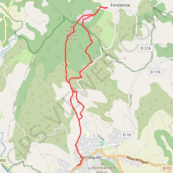 Itinéraire Rando à Forcalquier, distance, dénivelé, altitude, carte, profil, trace GPS