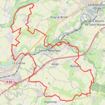 Itinéraire Rando à La Crêche, distance, dénivelé, altitude, carte, profil, trace GPS