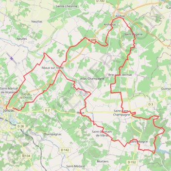 Itinéraire circuit de l'etang 24, distance, dénivelé, altitude, carte, profil, trace GPS