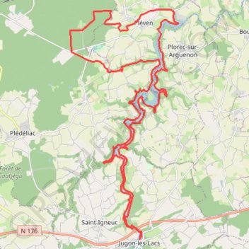 Itinéraire L'Arguenon, distance, dénivelé, altitude, carte, profil, trace GPS