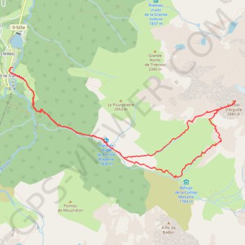 Itinéraire Rocher de l'Arguille, couloir SW, distance, dénivelé, altitude, carte, profil, trace GPS
