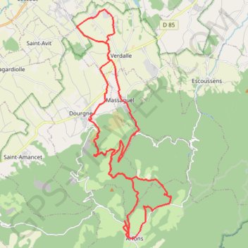 Itinéraire Borie-Grande, distance, dénivelé, altitude, carte, profil, trace GPS