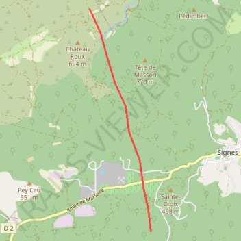 Itinéraire Randonnée Sainte-Baume 35 km - Maps.me, distance, dénivelé, altitude, carte, profil, trace GPS