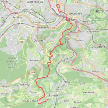 Itinéraire Mega 15km Liege Metropole 2022 Trail rando 21 km, distance, dénivelé, altitude, carte, profil, trace GPS