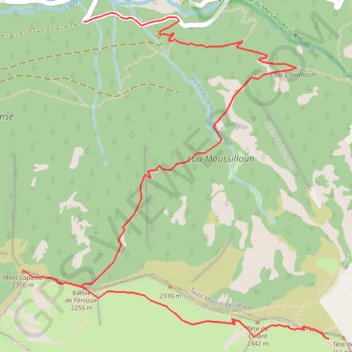 Itinéraire Mt Lapassé baisse de ferisson tete de la lave, distance, dénivelé, altitude, carte, profil, trace GPS