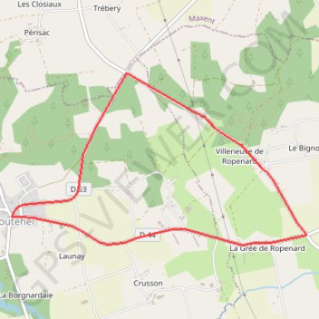 Itinéraire circuit 2 loutehel, distance, dénivelé, altitude, carte, profil, trace GPS