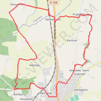 Itinéraire 20171020_Pluvigner - Saint Guenael, distance, dénivelé, altitude, carte, profil, trace GPS