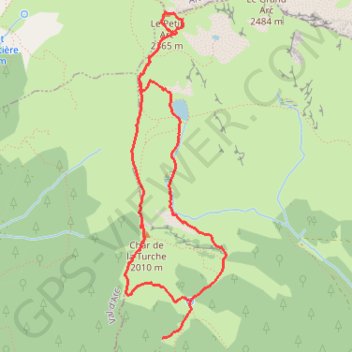 Itinéraire Le Petit Arc depuis le Chenalet, distance, dénivelé, altitude, carte, profil, trace GPS
