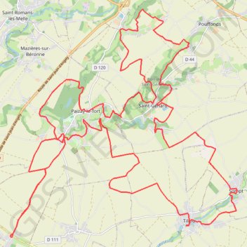 Itinéraire circuit des 4 sources, distance, dénivelé, altitude, carte, profil, trace GPS