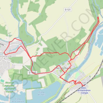 Itinéraire Congis-sur-Thérouane - rando au confluent de l'Ourcq, distance, dénivelé, altitude, carte, profil, trace GPS
