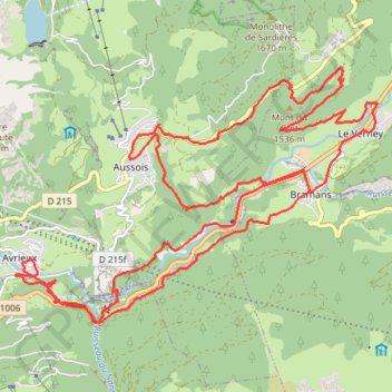 Itinéraire Vanoise Sud - Le Monolithe de Sardières, distance, dénivelé, altitude, carte, profil, trace GPS