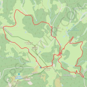 Itinéraire Autour du Petit-Ballon, distance, dénivelé, altitude, carte, profil, trace GPS