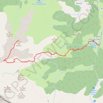 Itinéraire Pic de l'Har depuis Eylie, distance, dénivelé, altitude, carte, profil, trace GPS