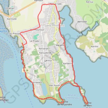 Itinéraire SAINT-PHILIBERT, distance, dénivelé, altitude, carte, profil, trace GPS