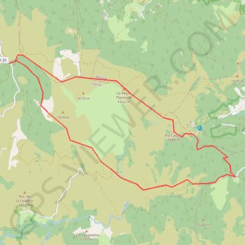 Itinéraire Du Col de Finiels au Mas de la Barque, distance, dénivelé, altitude, carte, profil, trace GPS