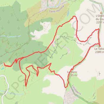Itinéraire Boucle au Tabor, distance, dénivelé, altitude, carte, profil, trace GPS