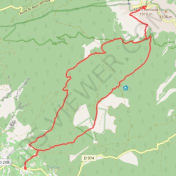 Itinéraire Le Mont Ventoux depuis Sainte Colombe (Bédoin), distance, dénivelé, altitude, carte, profil, trace GPS