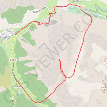 Itinéraire Sommet du Lasseron par le ravin de la Pinatelle., distance, dénivelé, altitude, carte, profil, trace GPS
