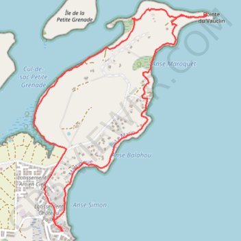 Itinéraire ⛹️ Trace boucle du vauclin, distance, dénivelé, altitude, carte, profil, trace GPS