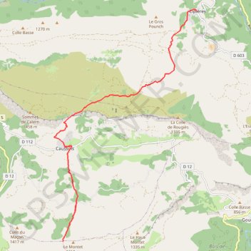 Itinéraire Cipières - Col du Clapier, distance, dénivelé, altitude, carte, profil, trace GPS