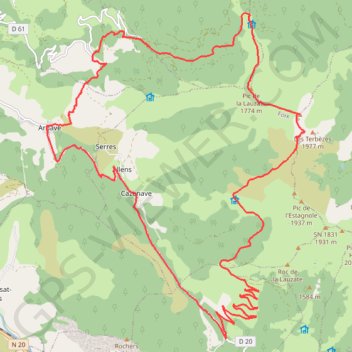 Itinéraire Mont Fourcat - Arnave, distance, dénivelé, altitude, carte, profil, trace GPS