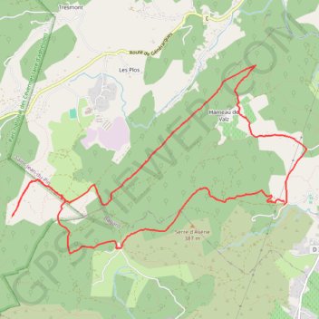 Itinéraire Autour du hameau de Valz, distance, dénivelé, altitude, carte, profil, trace GPS